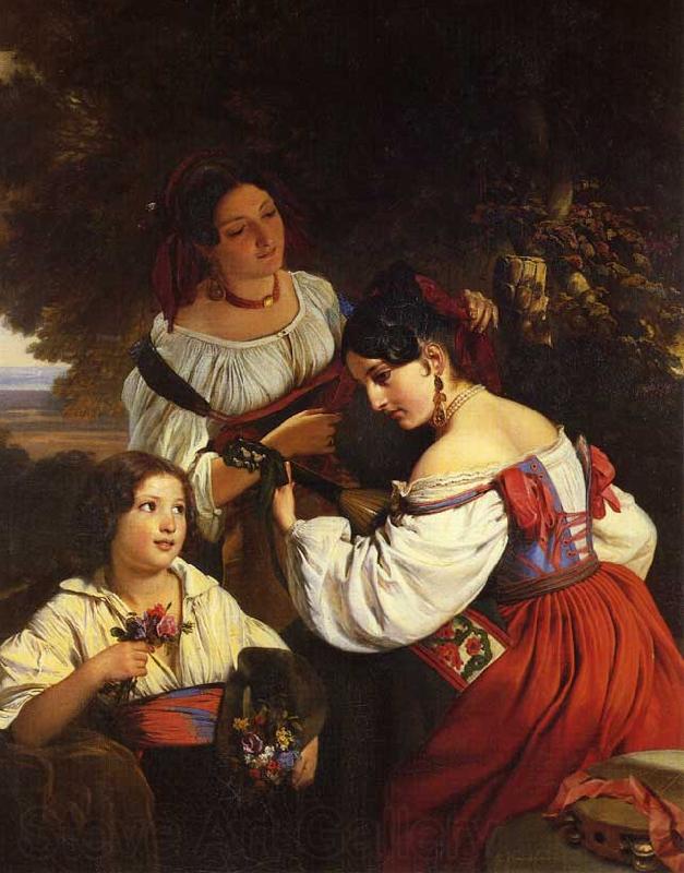 Franz Xaver Winterhalter Roman Genre Scene Germany oil painting art